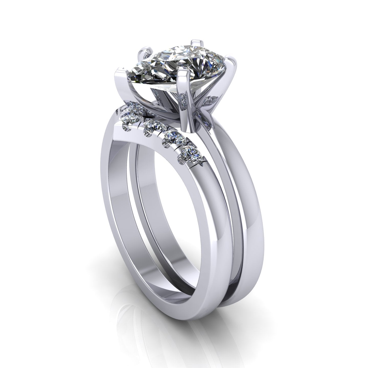 Pear wedding ring.