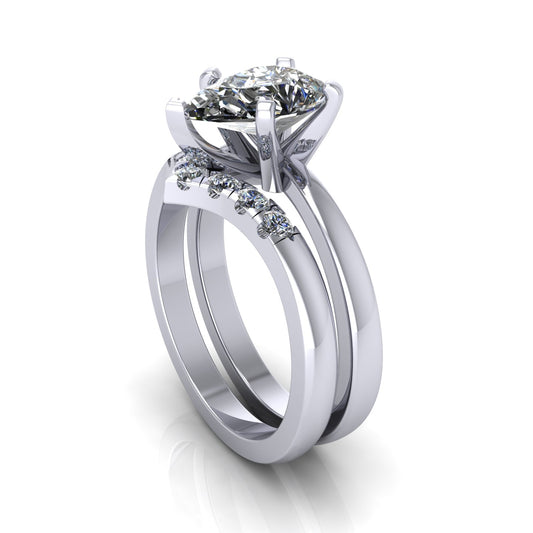 Pear wedding ring.