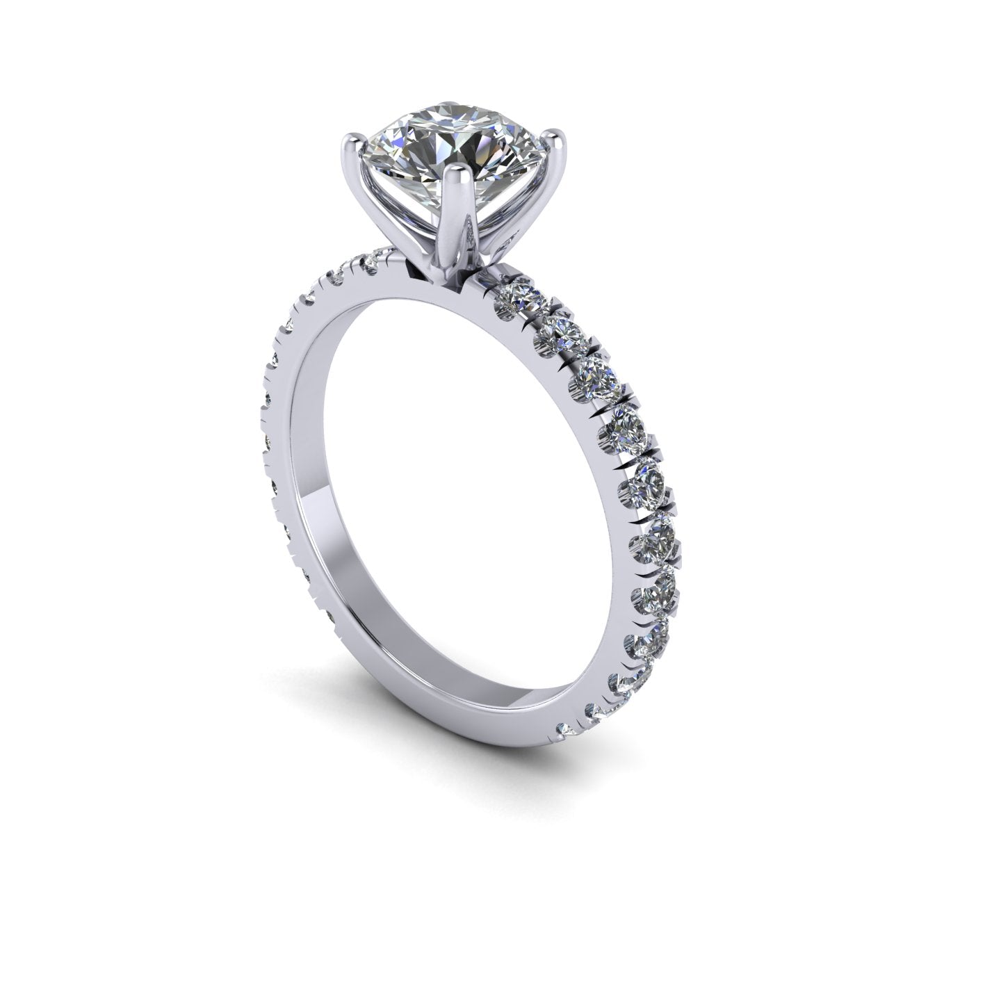 Solitairy Pav Diamond Ring