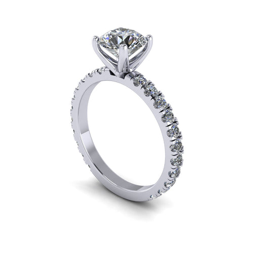 Solitairy Pav Diamond Ring
