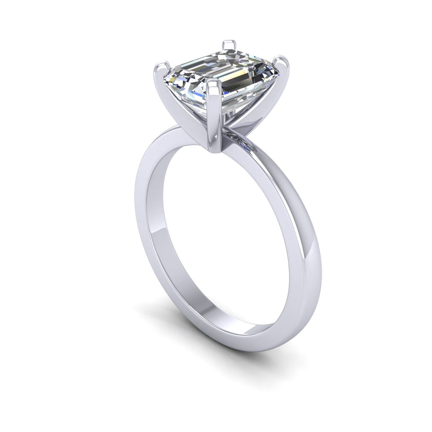 Solitary Emerald Diamond Ring