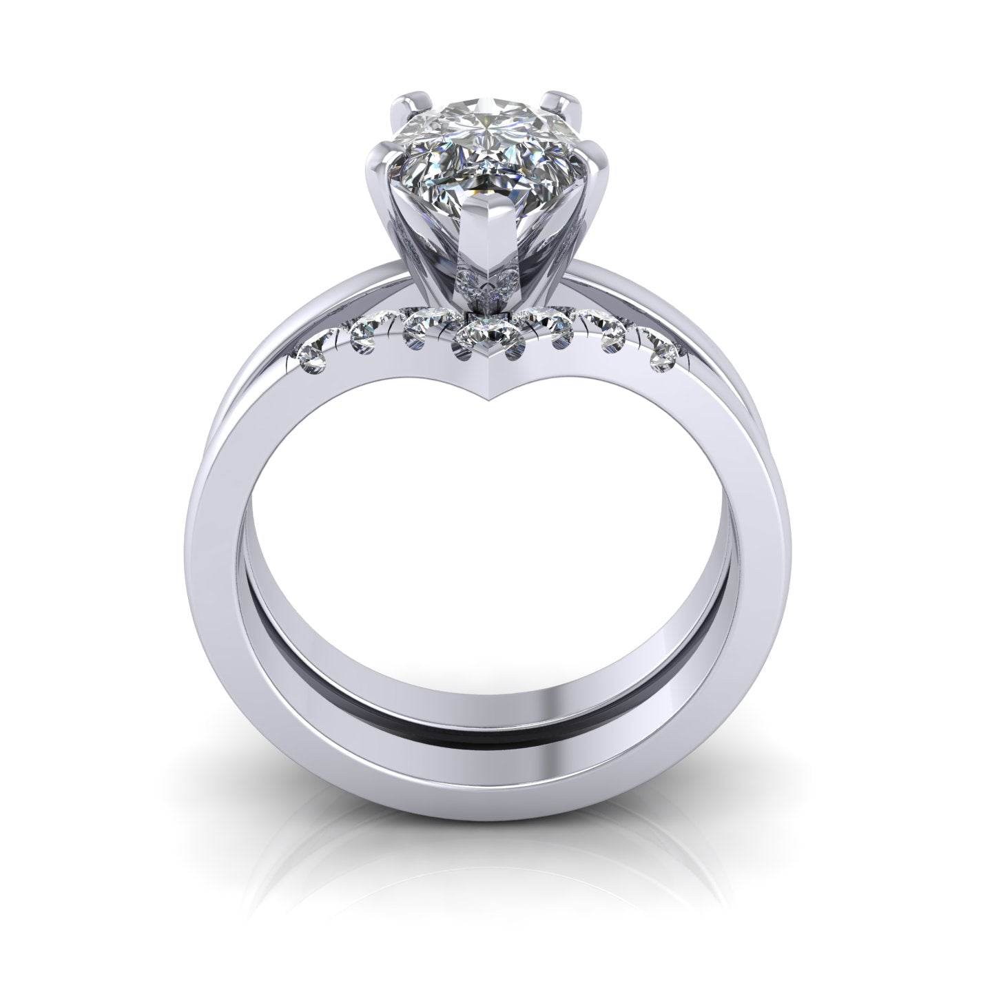 Pear wedding ring.