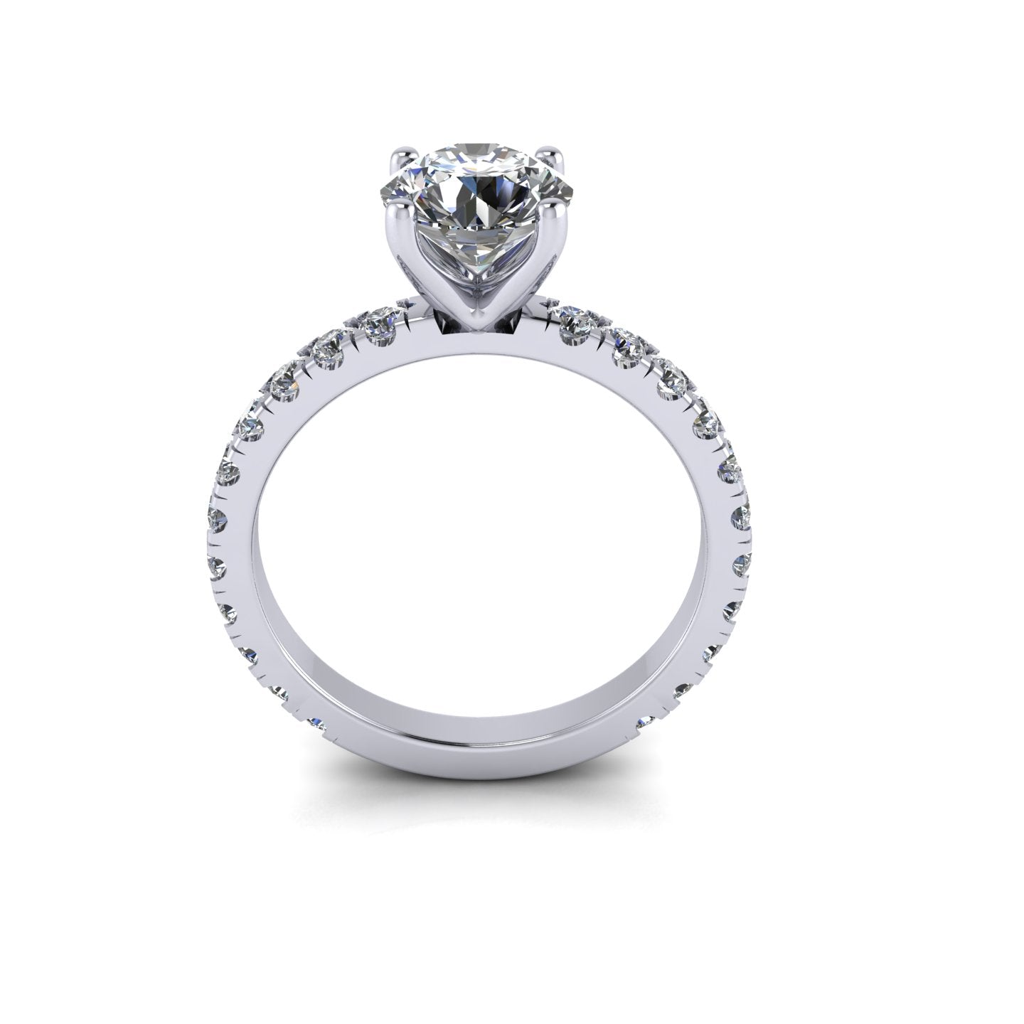 Solitairy Pav Diamond Ring
