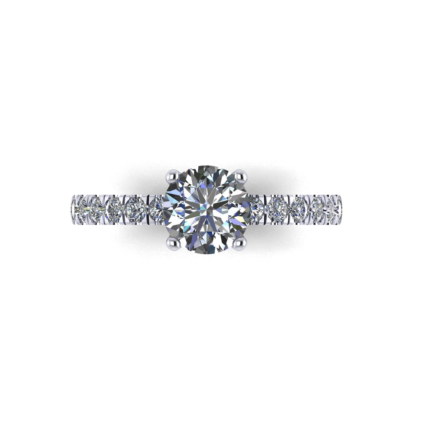 Solitairy Pav Diamond Ring