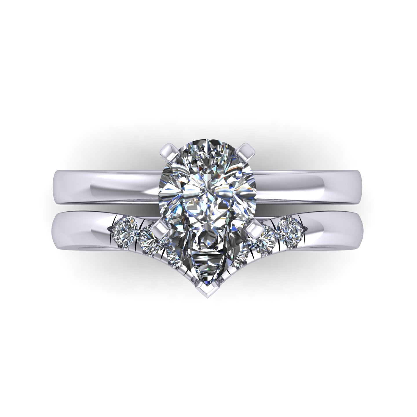 Pear wedding ring.