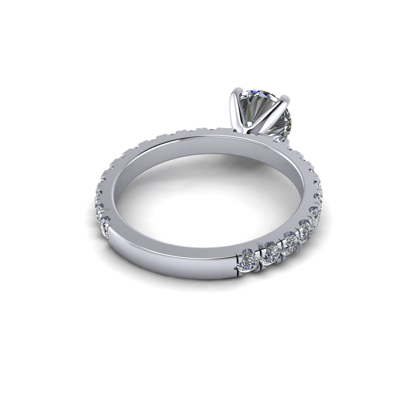 Solitairy Pav Diamond Ring