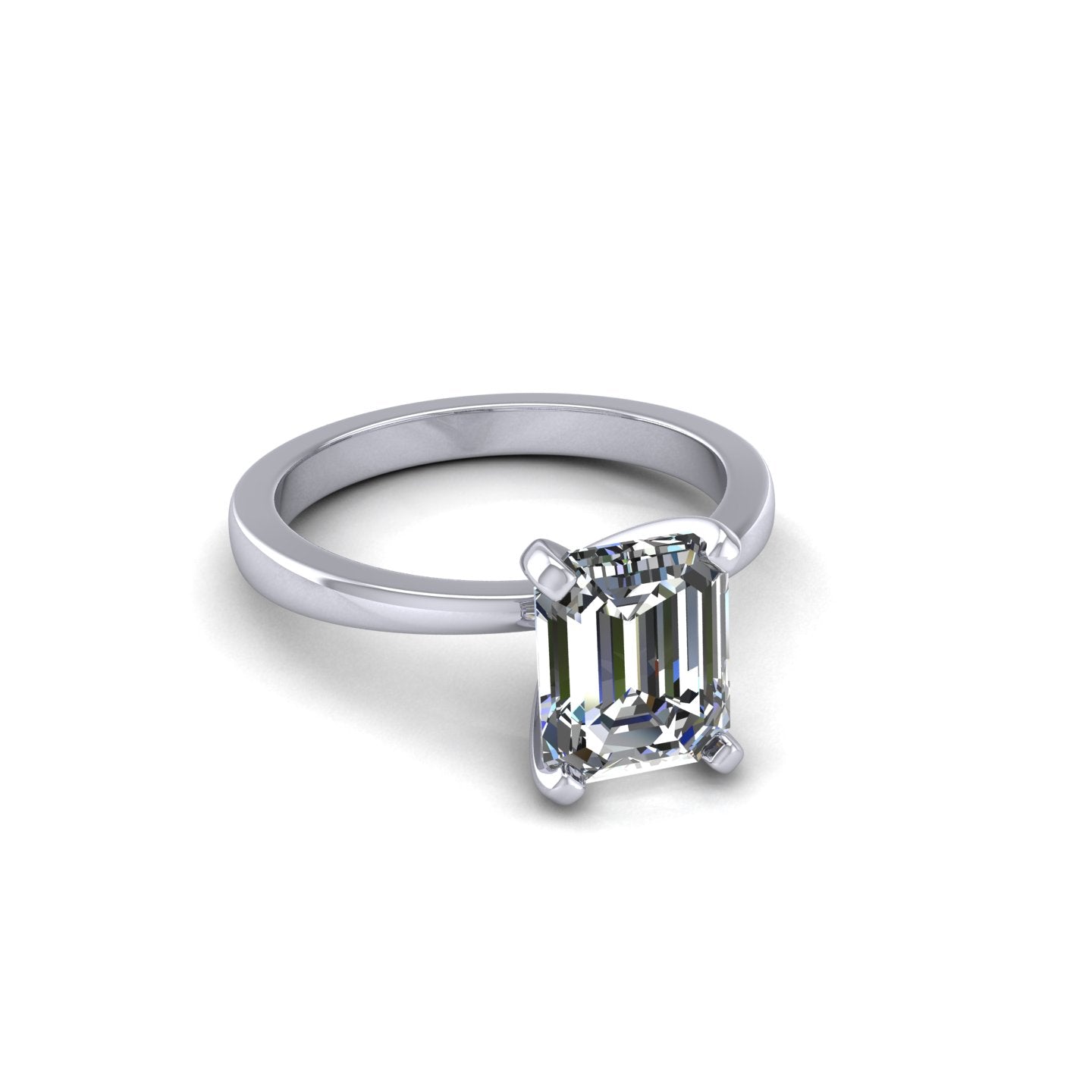 Solitary Emerald Diamond Ring