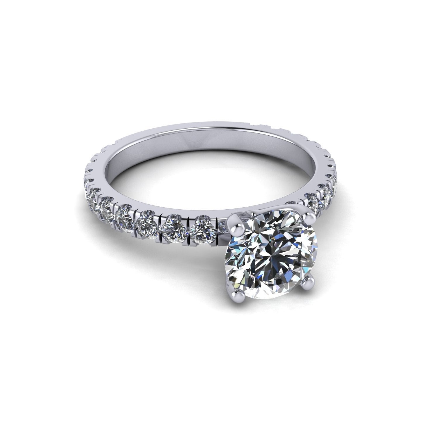 Solitairy Pav Diamond Ring